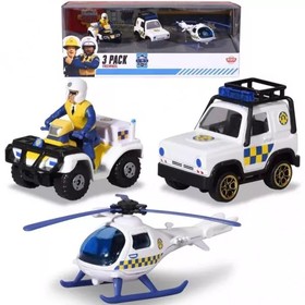 Jada Toys: Sam, a tűzoltó rendőrjármű szett - 3 db-os