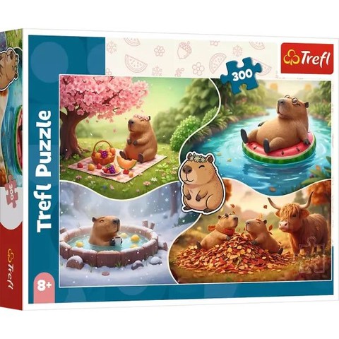 Trefl: Négy évszak kapibarákkal puzzle - 300 darabos