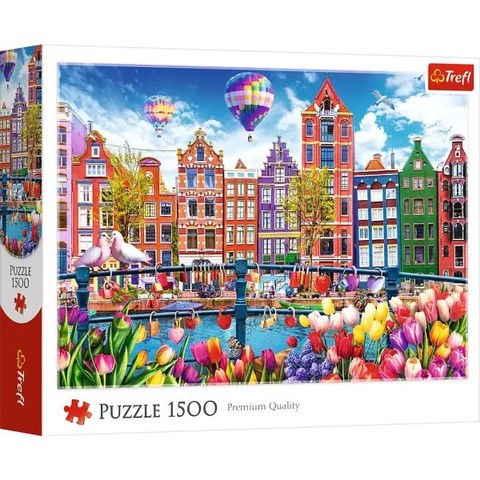 Trefl: Színes Amszterdam puzzle - 1500 darabos