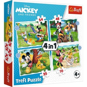 Puzzle 4in1 - Mickey egér szép napja