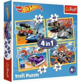 Trefl: Hot Wheels járművek puzzle - 4 az 1-ben