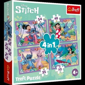 Trefl: Lilo&Stitch 4 az 1-ben puzzle - 35, 48, 54, 70 darabos