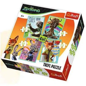 Trefl: Állati nagy kaland Zootropolisban 4 az 1-ben - 35, 48, 54, 70 darabos puzzle