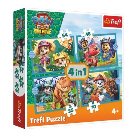 Trefl: Mesék a Dínó-szigetről puzzle - 4 az 1-ben