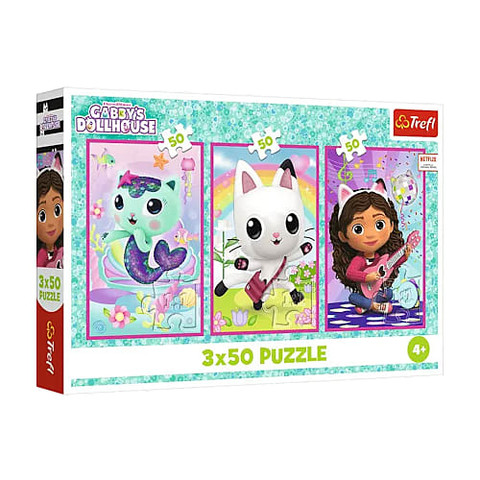 Puzzle 3x50 Ismerje meg Gabbyt és a macskákat