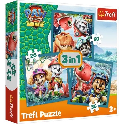 Trefl: Mancs őrjárat és a Dínó-sziget puzzle - 3 az 1-ben