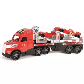 Wader: Magic Truck Action F1 autószállító kamion versenyautókkal - 79 cm