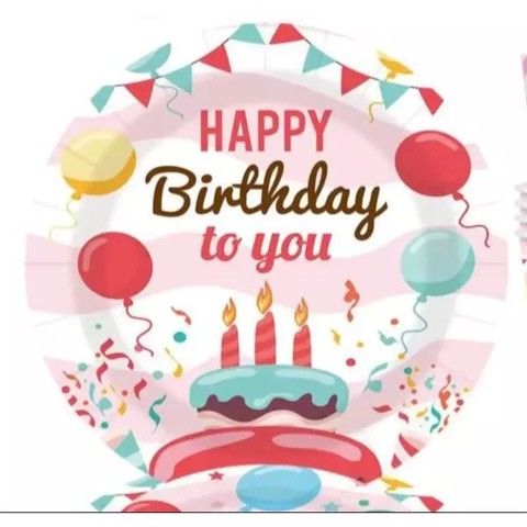 Happy Birthday! mintás papírtányér - 10 db-os