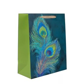 Pávatoll mintás ajádéktasak - 18 x 23 cm