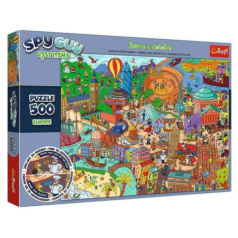 Trefl: Spy Guy Európa nyomozós képkereső puzzle - 500 darabos