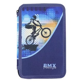 BMX mintás kétemeletes tolltartó - töltetlen