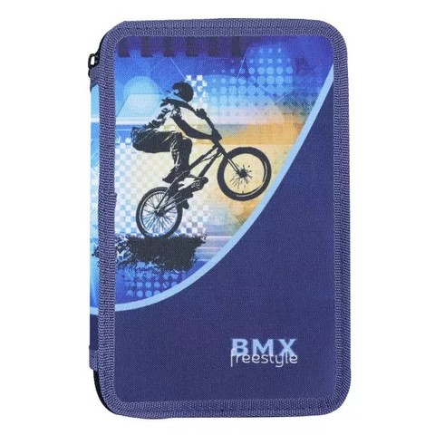 BMX mintás kétemeletes tolltartó - töltetlen