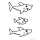 Trefl: Baby Shark - Bébi cápa vidám napja kétoldalas maxi puzzle színezővel - 2 x 10 darabos