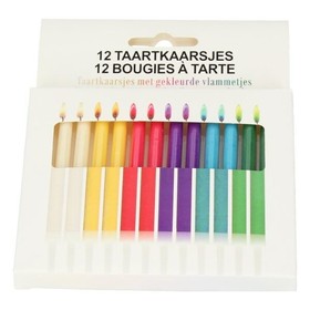Színes gyertya színes lánggal - 12 darabos