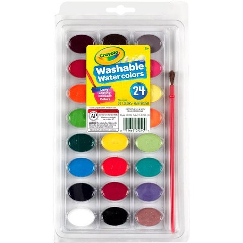 Crayola Washable: Kimosható vízfestékkészlet - 24 db-os