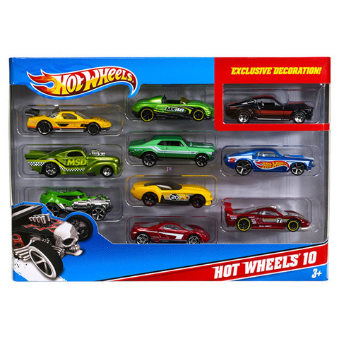 Hot Wheels: 10 darabos kisautó készlet, többféle