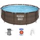 Bestway: Pool Pro Max fémvázas rattan medence
