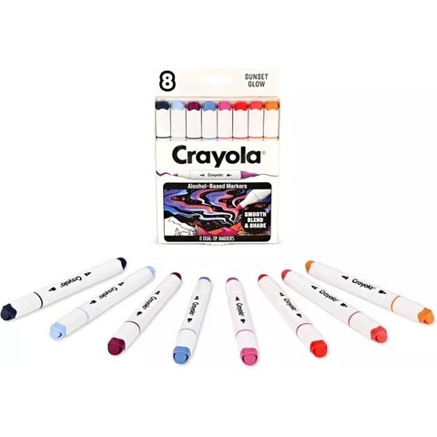 Crayola: Art Markers - Naplemente színű filctollkészlet, 8 db-os