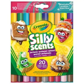 Crayola Silly Scents: Kétoldalú, tompahegyű filctoll készlet - 10 db-os