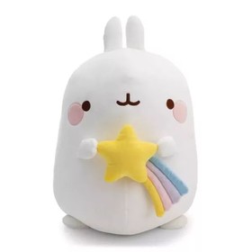 Nici: Molang, a nyuszi csillaggal plüssfigura - 16 x 11 cm