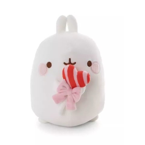 Nici: Molang, a nyuszi nyalókával plüssfigura - 12 cm