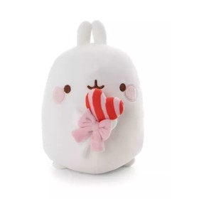 Nici: Molang, a nyuszi nyalókával plüssfigura - 16 cm