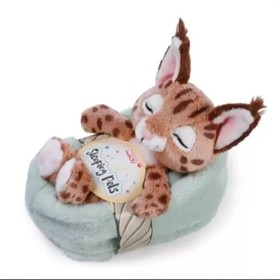 Nici: Alvó hiúz plüssfigura kosárban - 12 cm