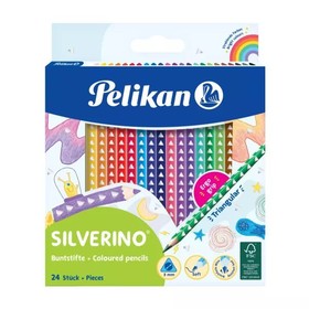 Pelikan: Silverino háromszögletű színes ceruza - 24 db-os