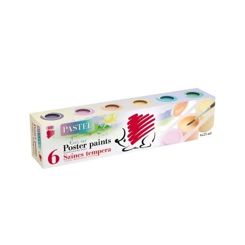 ICO Süni: Pasztell színű tégelyes tempera - 6 db-os
