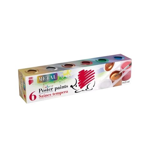 ICO Süni: Metál színű tégelyes tempera - 6 db-os
