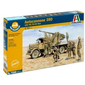 Italeri: Autocannon 3RO with 90/53 AA katonai jármű és löveg makett, 1:72