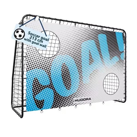 Hudora: Motiv Goal célzókeretes fém focikapu, 213 cm - fekete