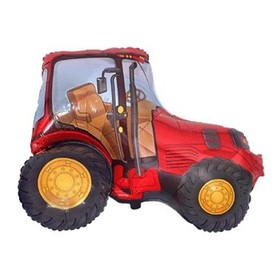 Traktor fólia lufi - piros, 35 cm