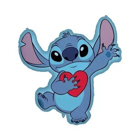 Lilo & Stitch: Stitch szívecskével fólia lufi - 75 x 86 cm