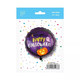 Happy Halloween tök mintás fólia lufi - 46 cm, fekete, csomagolt