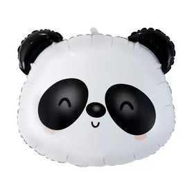 Pandafej alakú fólia lufi - 43 x 37 cm