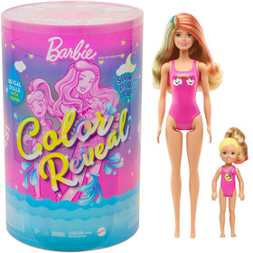 Barbie Color RevealTM Pizsiparty Barbie és Chelsea