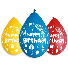 Happy Birthday feliratos lufi vegyes színekben 30d