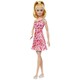 Barbie: Fashionista baba rózsaszín-piros virágos ruhában