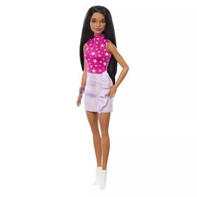 Barbie: Fashionista 65. évfordulós baba csillagos pink topban