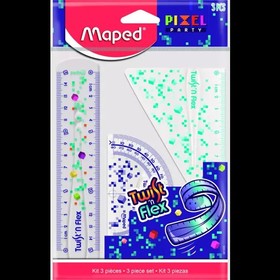MAPED: Pixel Party vonalzókészlet, műanyag, törhetetlen - 3 db-os
