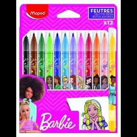 MAPED: Barbie filctoll készlet, kimosható - 12 db-os