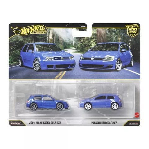 Hot Wheels: 2004 Volkswagen Gold R32 és Volkswagen Golf MK7 deluxe kisautó - 2 db-os