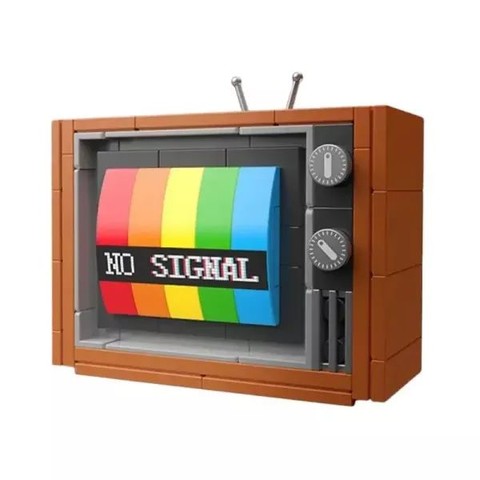 Retro színes TV építőkocka