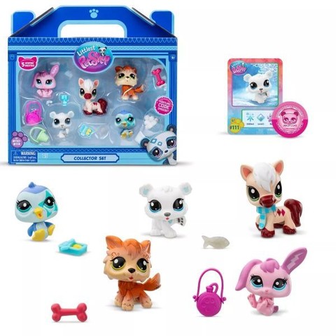 Littlest Pet Shop: Téli játékfigura szett, 2. széria - 5 db-os
