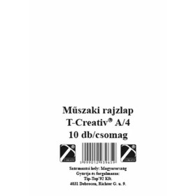T-Creativ: Műszaki rajzlap, famentes - A/4-es, 10 db