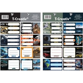 T-Creativ: füzetcímke - fiús, 1 ív, többféle