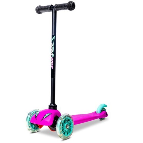 YVOLUTION háromk. roller világító kerékkel rózsasz