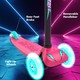 YVOLUTION háromk. roller világító kerékkel rózsasz