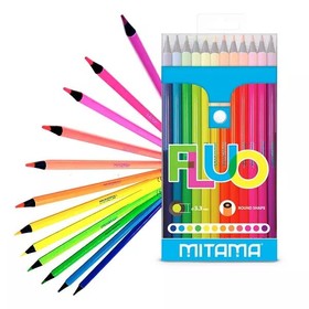 Mitama Fluo: Kerek színes ceruza - 12 db-os